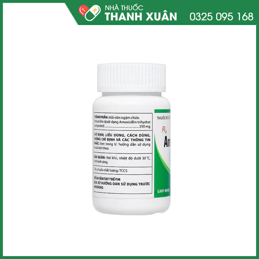 Amoxicillin 250mg Domesco thuốc kháng sinh điều trị nhiễm khuẩn đường hô hấp, tiết niệu, da và cơ